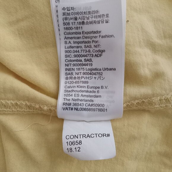 Calvin Klein Jeans Mens Yellow Tee W/ White Mesh Accents XXL Short Sleeve Casual - Picture 9 of 11